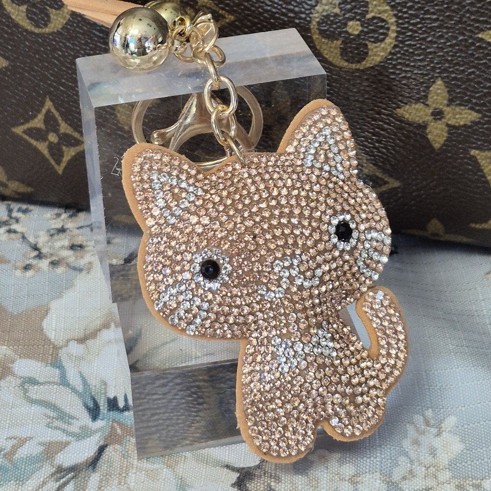 Adorable Cat Kitten  Bling Key Charm Bsg Charm